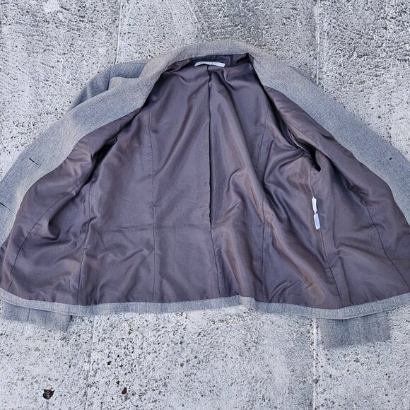 Kasper Women Blazer Two Button Long Sleeve Gray Coat Jacket Size 16 - Picture 7 of 9